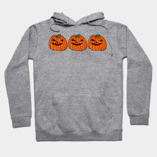 Three Big Halloween Horror Pumpkins Hoodie